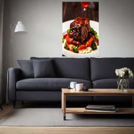 Rindfleisch mit Reis und Gemüse | AI Art Poster