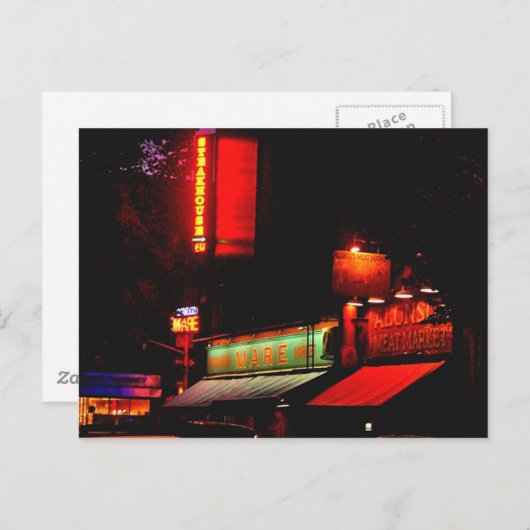 Rindfleisch oder Fisch? Postkarte (Vorne/Hinten)