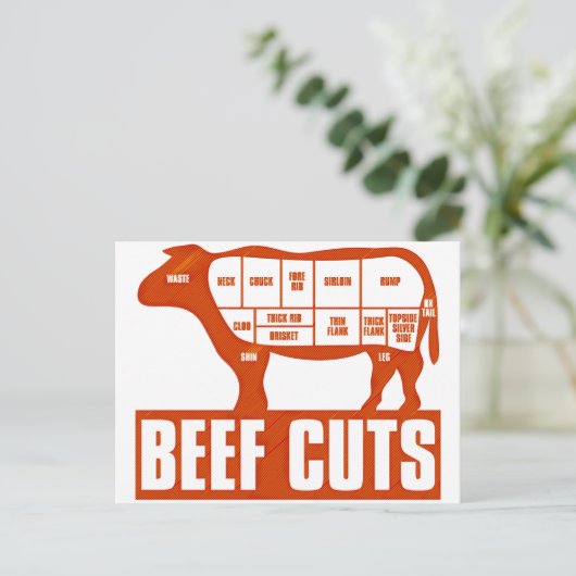 Rindfleisch Postkarte (Stehend Vorderseite)