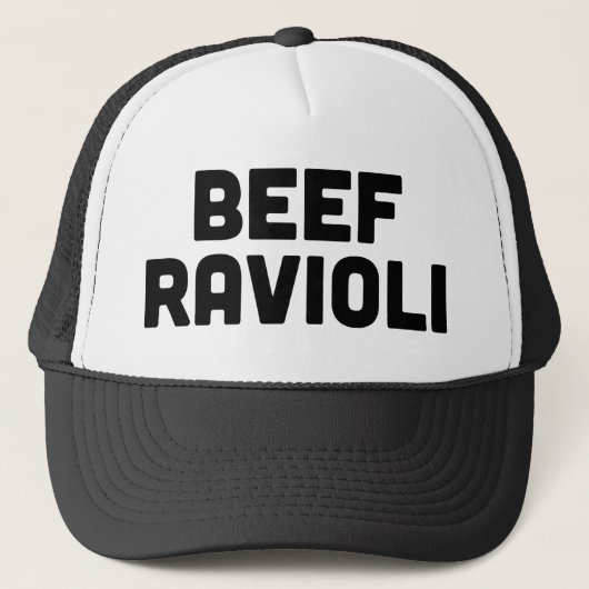 RINDFLEISCH-RAVIOLI-Spaßslogan-Fernlastfahrerhut Truckerkappe (Vorderseite)