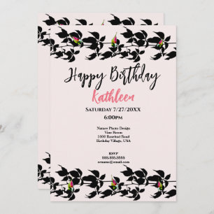 RINDFLEISCH ROSENKNOSPE FOTO GLÜCKLICH BIRTHTAG GR EINLADUNG