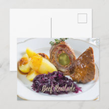 Rindfleisch Roulade mit Kartoffeln und rote Kohlkü