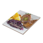 Rindfleisch Roulade mit Kartoffeln und rote Kohlkü Fliese (Seite)