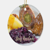 Rindfleisch Roulade mit Kartoffeln und rote Kohlkü Keramik Ornament (Links)