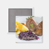 Rindfleisch Roulade mit Kartoffeln und rote Kohlkü Magnet (Vorderseite/Rückseite)
