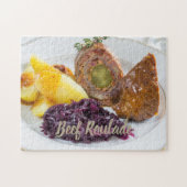 Rindfleisch Roulade mit Kartoffeln und rote Kohlkü Puzzle (Horizontal)