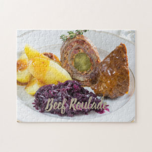 Rindfleisch Roulade mit Kartoffeln und rote Kohlkü Puzzle