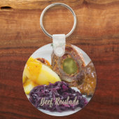 Rindfleisch Roulade mit Kartoffeln und rote Kohlkü Schlüsselanhänger (Vorderseite)