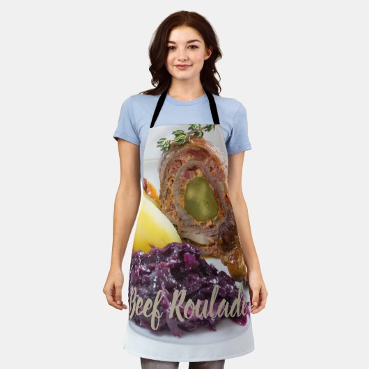 Rindfleisch Roulade mit Kartoffeln und rote Kohlkü Schürze (Getragen)