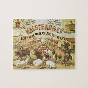 Rindfleisch-u. Schweinefleisch-Verpacker, c.1880 Puzzle