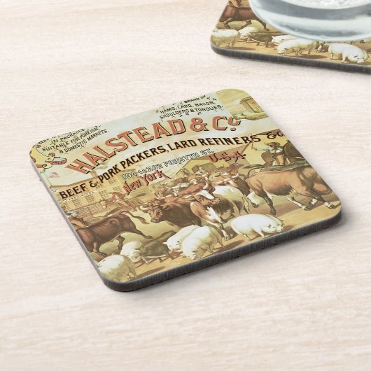 Rindfleisch-u. Schweinefleisch-Verpacker, c.1880 Untersetzer (Linke Seite)