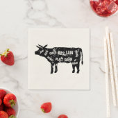 Rindfleisch vom Butcher schneidet Kuh-Servietten f Serviette (Beispiel)