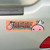 Rindfleisch: Zu niedlich essen Autoaufkleber (Auf Auto)