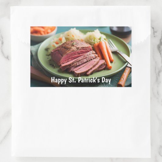 Rindfleischkohl und Karotten Rechteckiger Aufkleber (Tasche)