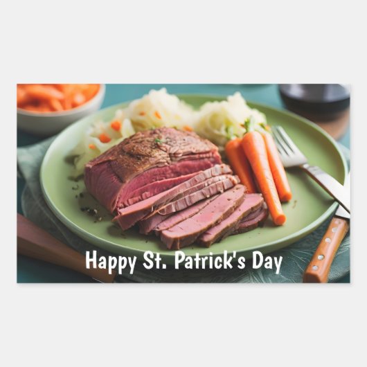 Rindfleischkohl und Karotten Rechteckiger Aufkleber (Vorderseite)