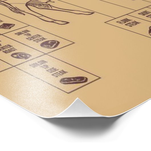 Rindfleischsorten Fotodruck (Ecke)