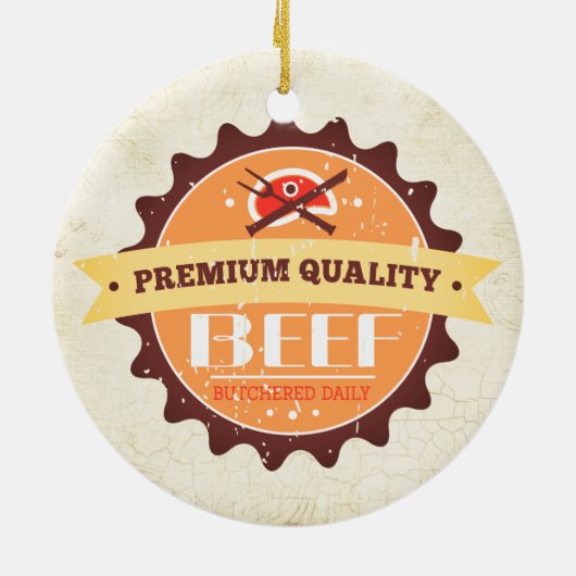 Rindfleischsteak-Metzgerfleisch-Liebhaber Keramik Ornament (Hinten)
