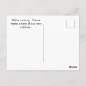 RINDFLEISCHVERÄNDERUNG DER ADRESSKARTE POSTKARTE (Rückseite)