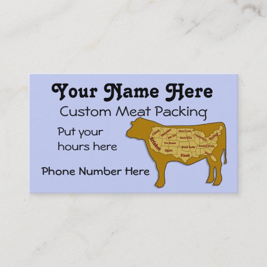Rindfleischverpackung und -gemetzel visitenkarte (Vorderseite)