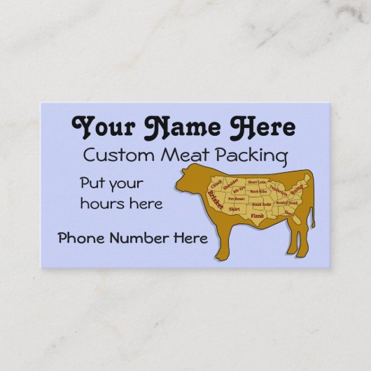 Rindfleischverpackung und -gemetzel visitenkarte (Vorderseite)
