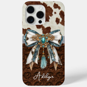 Rindleder Braunes Leder Juwelen Bogen Case-Mate iPhone Hülle