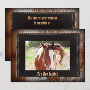 Rindleder-Cowboy-Land Western-Hochzeitseinladung Einladung