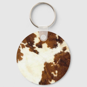 Rindleder-Druck-Cowboy oben! Schlüsselanhänger