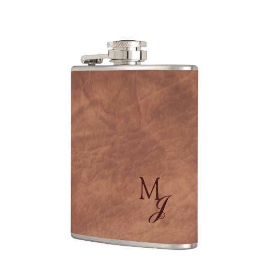 Rindleder-Imitat-Leder Flachmann (Links)