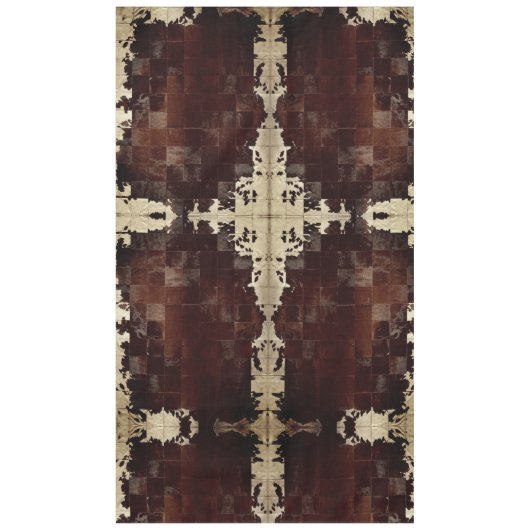 Rindleder-Patchwork-Druck Tischdecke (Vorderseite)