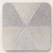 Rindleder-Patchwork Getränkeuntersetzer (Vorderseite)