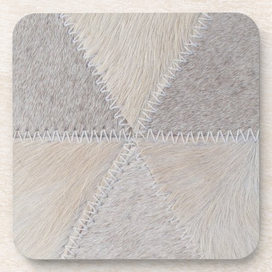 Rindleder-Patchwork Getränkeuntersetzer (Vorderseite)