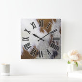 Rindleder Quadratische Wanduhr (Zuhause)