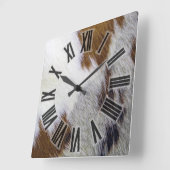 Rindleder Quadratische Wanduhr (Winkel)