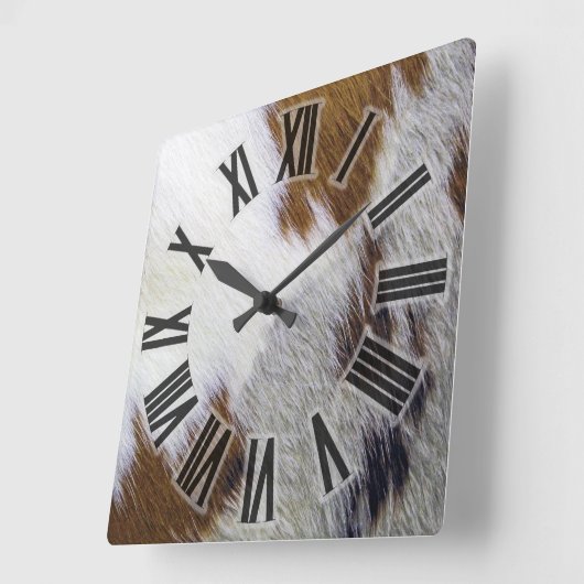 Rindleder Quadratische Wanduhr (Winkel)