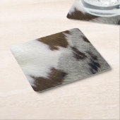 Rindleder Rechteckiger Pappuntersetzer (angewinkelt)