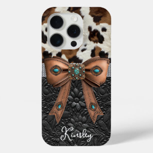 Rindleder-Schwarzes-Leder-Juwelen-Bogen Case-Mate iPhone Hülle