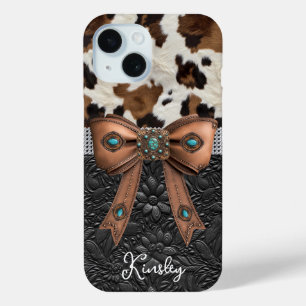 Rindleder-Schwarzes-Leder-Juwelen-Bogen Case-Mate iPhone Hülle
