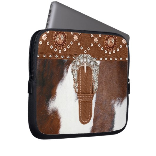 "Rindleder-" Western-Laptop-Hülse Laptopschutzhülle (Vorne Rechts)