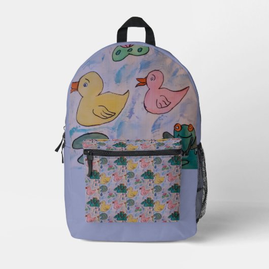 Rindropfen auf Ducklings Bedruckter Rucksack (Vorderseite)