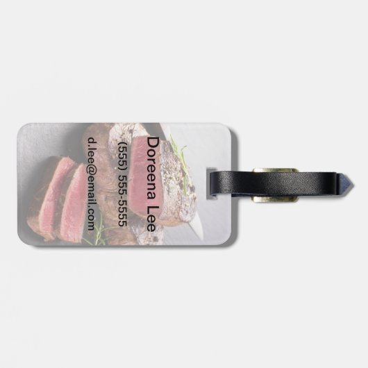 Rindsteak Gepäckanhänger (Rückseite horizontal)