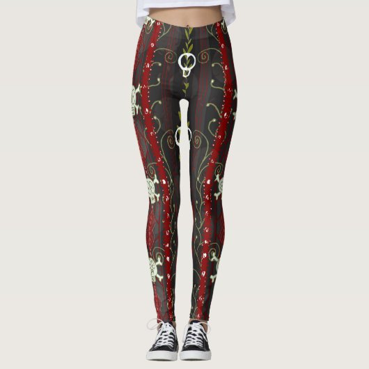 Rines O' Death Samhain Halloween Oktober Skull Leggings (Vorderseite)