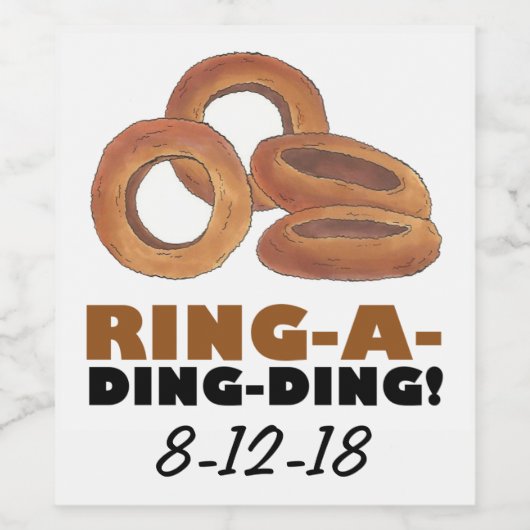 Ring-a-Ding-Ding-Verlobung Hochzeit Brautparty Weinetikett (Einzelnes Label)