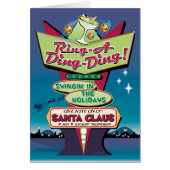 Ring-A-Ding Neon Signieren Retro Weihnachtskarte (Vorne)