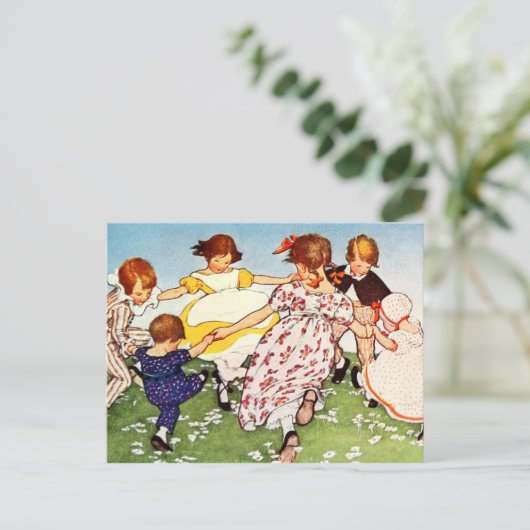 Ring a Ring o' Rose Postkarte (Stehend Vorderseite)