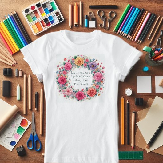 "Ring a Ring o Rose" Spielplatz-Aktionsrhythmus T-Shirt