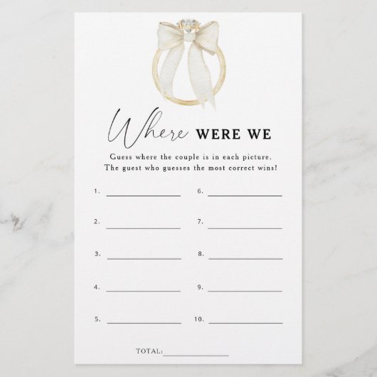 Ring and Bow Brautparty Wo waren wir? (Vorderseite)