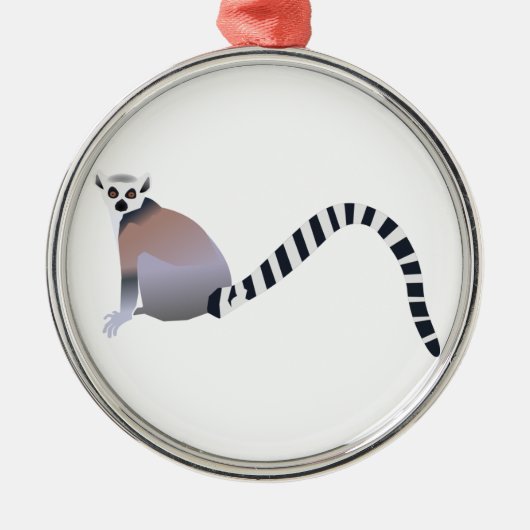 Ring-Angebundener Lemur Ornament Aus Metall (Vorne)