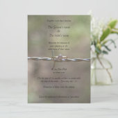 Ring auf Barbed Wire Hochzeit Einladung (Stehend Vorderseite)