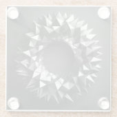 Ring aus unregelmäßigen Pyramiden Glasuntersetzer (Rückseite)