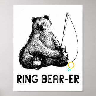 Ring Bear Fishing Wedding Party Security Ri Poster